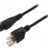 Kabel: 3x18AWG, IEC C13 żeński,NEMA 5-15 (B) wtyk, 1,8m LT-202+501 SVT 18/3 105C BLK 1.8M