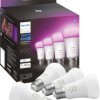 Philips Hue Zestaw czterech żarówek LED 871951432840200 EEK: F (A - G) Hue White & Col. Amb. Viererpack 4x570lm 60W E-27