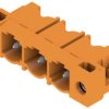 Pin header, 3 pole, pitch 7.62 mm, angled, orange, 1026820000