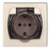 LOGO Gniazdo bryzgoszczelne z/u SCHUKO (klapka dymna) beżowy 1LGPB-1sdp