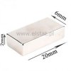 Magnes neodymowy prostokątny 20x6x3mm