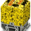 Distribution block, push-in connection, 0.14-4.0 mm², 7 pole, 24 A, 8 kV, yellow/black, 3274186