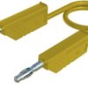 Measuring lead with (4 mm plug, spring-loaded, straight) to (4 mm plug, spring-loaded, straight), 250 mm, yellow, PVC, 1.0 mm²,