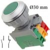 Przycisk chwilowy, podświetlenie zielone, 1NO, 1NC