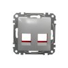 SEDNA DESIGN & ELEMENTS Płytka czołowa 2xRJ45 do 5e-6UTP KRONE srebrne aluminium SDD113441C SCHNEIDER ELECTRIC