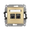 ICON Mechanizm gniazda komputerowego podwójnego 2xRJ45, kat. 7, ekranowane, 8-stykowy złoty 29IGK-10