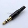 Wtyk Jack 3,5 stereo; czarny; 3-polowy 14mm prosty