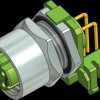 43-01229 SAL M 12, 4-pin, socket, angled