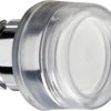 Pushbutton, illuminable, groping, waistband round, white, front ring silver, mounting Ø 22 mm, ZB4BW513
