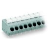 WAGO 804-103 3 Pole 5mm 24A Push Button Staggered PCB Terminal Block Grey