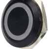 Przycisk chwilowy monostabilny wandaloodporny czarny LED 25mm