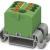 Distribution block, push-in connection, 0.14-4.0 mm², 7 pole, 24 A, 8 kV, green, 3273206