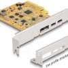 90161 PCIe x4 > 2x external USB 3.1 Type C, video output