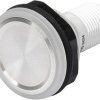 Vandal-proof pushbutton switch, silver, illuminated (red/green/blue), 24 V, mounting Ø 22 mm, 22.1 mm, IP67/IP69K, 3-150-067