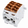 Blok rozdzielczy odgałęźny podwójny Al/Cu (max. 2x 25mm2) na szynę TH35 brązowy SCB 25-2 SIMBLOCK SIMET