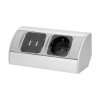 Gniazdo meblowe 1x2P+Z (Schuko), 2xUSB,OR-AE-1310(GS)