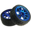 D65mm Rubber Wheel Pair - Blue (Without Shaft)