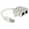 Delock 65224 RJ45 Port Doubler 1x RJ45 Plug to 2x RJ45 Jack 15cm Cat.5e White