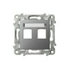 SZAFIR Obudowa gniazda podwójnego typu Keystone prosta szary mat GPK-2Z/p/70