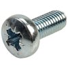 Affix Pozi Pan Head Machine Screws BZP M5 12mm - Pack Of 100