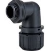 Łącznik do kanałów kablowych Adaptaflex gwint M16 16mm Kolanko 90° Nylon 66 IP67 Czarny