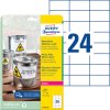 L4718-20 Film labels, water-resistant, 70 x 37 mm, 480 pieces, white