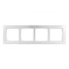 DECO Ramka uniwersalna poczwórna - aluminium szczotkowane (ramka: srebrna spód: biały) 7-0-DRA-4
