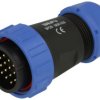 Wtyk; SP2910/P16II-1N; 16 torów; proste; lutowany; 2,0mm2; 13-16mm; SP29; na przewód; 30mm; skręcane; nylon66; niebiesko-czarny;