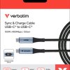 Charging cable, USB-C/USB-C, 1.2m, blackSync&Charge, 100W, 480MBit/s, LED Anzeige