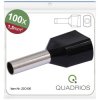 Quadrios 22C436 Wire End Sleeves 1.5mm² Twin Ferrule Black Insulated 1 Set