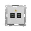 SIMON 55 Gniazdo światłowodowe / optyczne podwójne SC/APC aluminium mat TGS2.01/143 KONTAKT SIMON