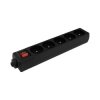 Gniazdo przedłużacza 5gn. Z/U z wyłacznikiem czarne / EcoLight M20584