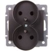 Logi Gniazdo Podwójne Z Uziemieniem Śrubowy Grafit 16A 250V 021253141 25269