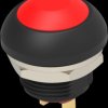 Pushbutton, 1 pole, red, unlit , 0.12 A/125 VAC, 0.2 A/50 VDC, 13.6 mm, IP68, 2329383-2