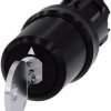 Siemens 3SU10005BL110AA0 3SU1000-5BL11-0AA0 Przełącznik kluczykowy pierścień przedni z tworzywa sztucznego czarny 2 x 45