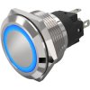 Vandal-proof pushbutton switch, natural, illuminated (blue), 3 A/240 V, 22 mm, IP65/IP67, 82-10-001880