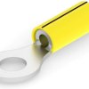 Insulated ring cable lug, 1.04-2.62 mm², AWG 16 to 14, 6.35 mm, M6, yellow, 34806