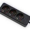 Outlet strip, 3-way, 1.5 m, 16 A, black, 106141