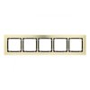 DECO Ramka uniwersalna pięciokrotna - aluminium szczotkowane (ramka: kolor mosiężny spód: czarny) 8-12-DRA-5