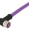 Sensor actuator cable, M12-cable socket, angled to open end, 4 pole, 0.7 m, PVC, purple, 21349100486007