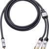 RCA/Cinch / Jack Audio kabel [2x złącze męskie RCA/cinch - 1x złącze męskie jack 3,5 mm] 5.00 m czarny styki pozłacane O
