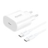 Ładowarka sieciowa GaN 20W 1xUSB-C + kabel USB-C - USB-C Biały