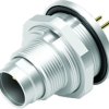 Panel plug, 2 pole, THT, screw locking, straight, 09 0403 90 02