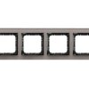 IMPRESJA PRESTIGE Ramka 4 poczwórna szklana 4 mm szare szkło + ramka czarna R-4YGC/41/25 OSPEL