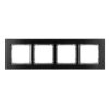 Deco Ramka Uniwersalna Poczwórna - Aluminium Szczotkowane (Ramka: Czarna...