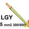 Przewód LGY 2,5 mm2 żółto-zielony (300/500V) jednożyłowy linka H05V-K (krążki 100m) 13014032 NKT