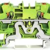 2-wire protective earth terminal, spring-clamp connection, 0.5-6.0 mm², 1 pole, yellow/green, 2204-1207