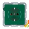 BERKER Q.1/Q.3/Q.7 Gniazdo z uziemieniem schuko (zaciski samozaciskowe) zielony aksamit 47436013 HAGER
