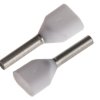 Końcówka tulejkowa izolowana 2 x 0.5mm² długość 8mm Biały średnica 1.5mm Izolowane JST