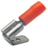 Insulated flat plug sleeve, 6.3 x 0.8 mm, 0.5 to 1.0 mm², AWG 20 to 18, brass, tin-plated, red, 720AZ